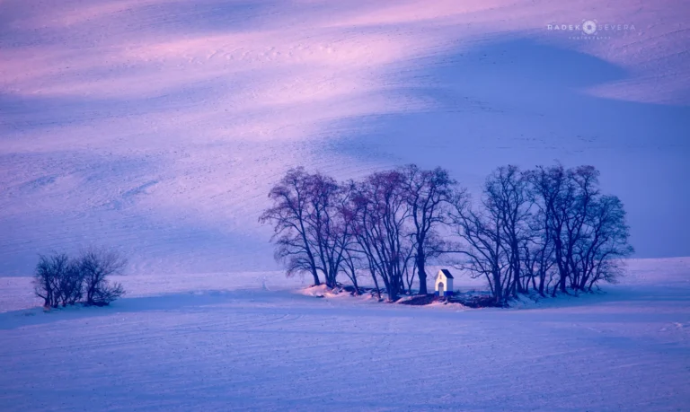 Barborka Chapel in the January snow
