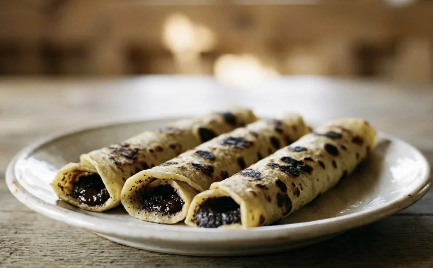 moravian tuscany local food potato pancakes with plum jam and poppy seeds moravske patenty laty