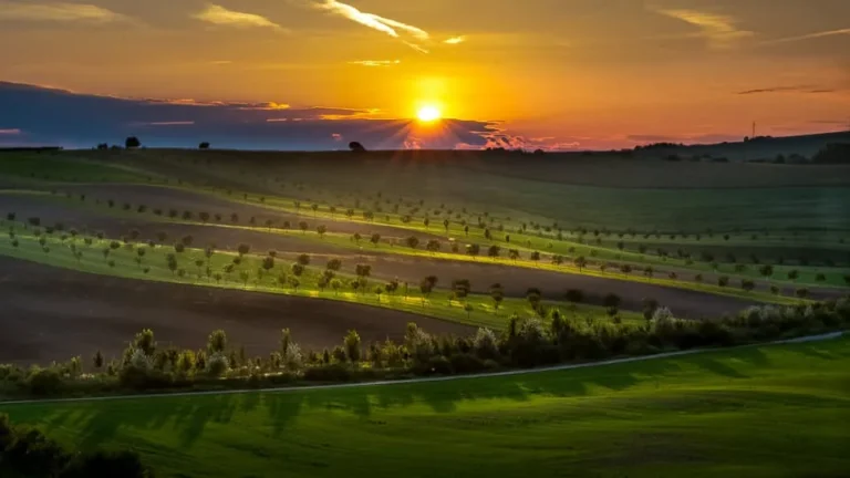 Moravian Tuscany landscape rolling hills at sunset photography by Jan Musil