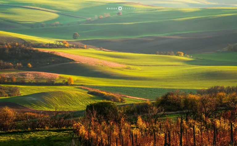 Autumn rolling hills near Strážovice, Moravian Tuscany