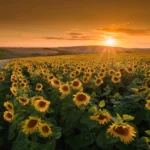 Sunflower field at sunset in Moravian Tuscany by Radek Severa moravske toskansko slunecnice