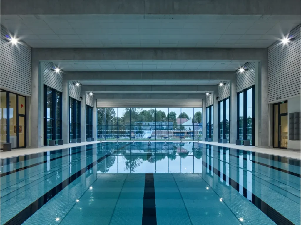 The indoor pool at the Kyjov aquapark